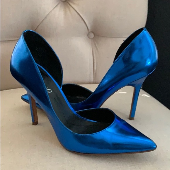 Metallic blue heels Clearance